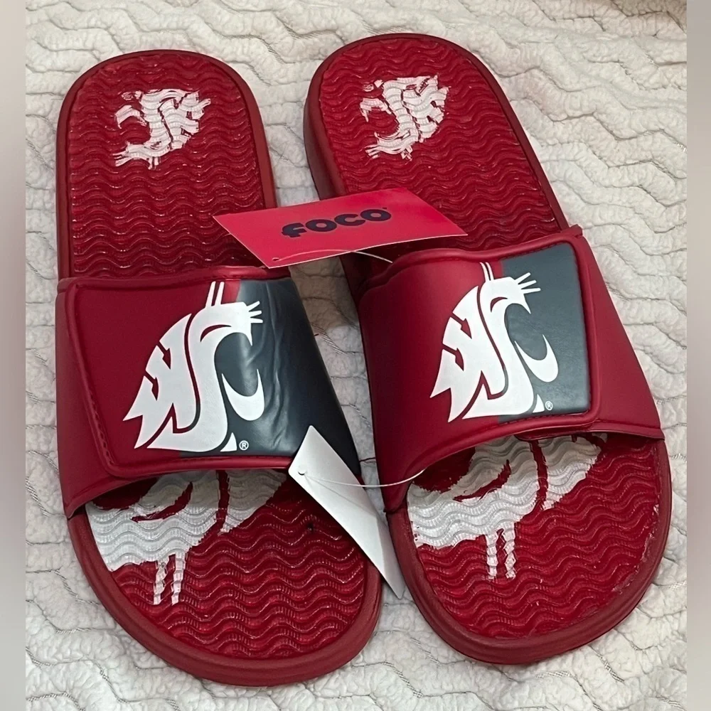 FOCO men’s Washington State Cougars Slides, size large 11/12. new with tags.